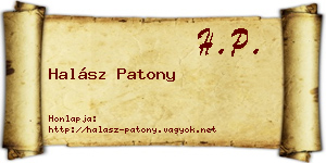 Halász Patony névjegykártya